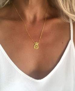 collier acier femme - ananas