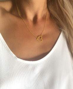 collier acier femme-coeur