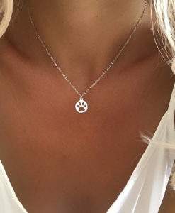 cadeau femme collier chien argent