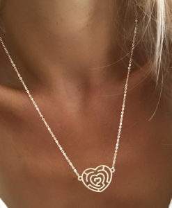 adeau femme collier coeur argent