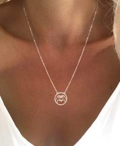 cadeau femme collier coeur medaille argent