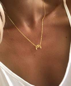 cadeau femme collier corne lune