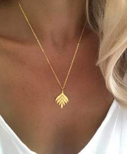 cadeau femme collier laurier or