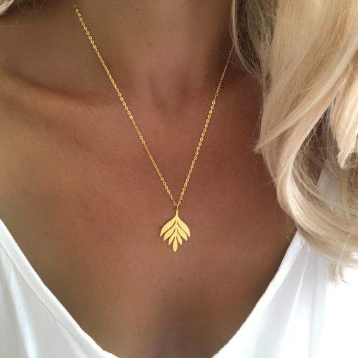 cadeau femme collier laurier or