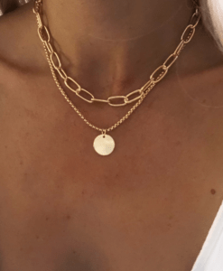 collier multirang grosse maille tendance