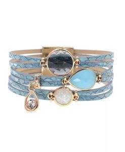 Bracelet multi-tours bleu