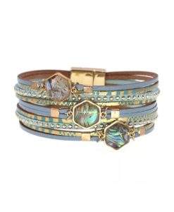 Bracelet cuir bleu