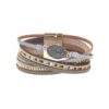 Bracelet multirang cuir gris