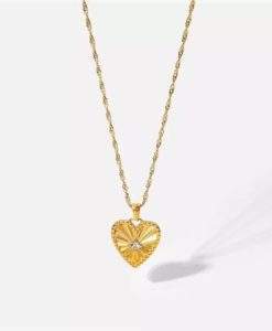 Collier medaille coeur or