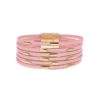 Bracelet multi-tours cuir rose