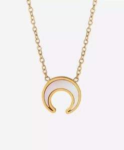 Collier corne lune nacre