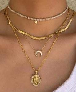 Collier corne lune nacre