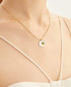 collier perle blanche etoile du nord