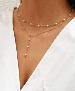 collier double rang perle