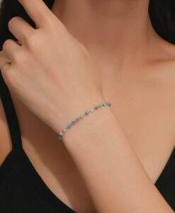 Bracelet fin perles bleu