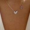 Collier court coeur argent