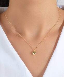 Collier petit coeur dore