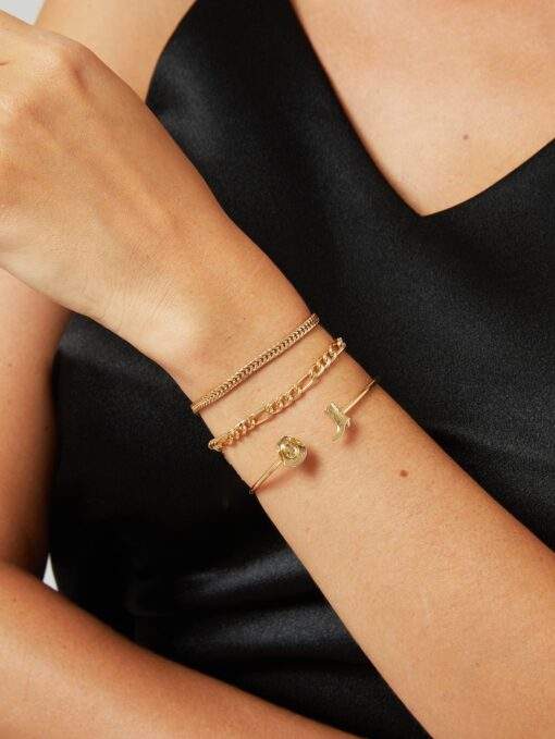 Ensemble de bracelets chaine gourmette et jonc strass