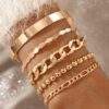 Ensemble de bracelets plaque or femme