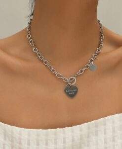 Collier medaille coeur fermoir t argent