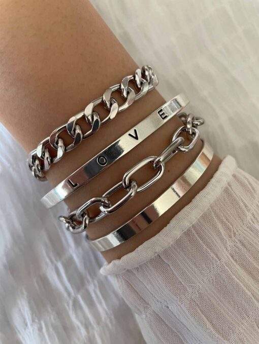 Ensemble bracelets jonc argent