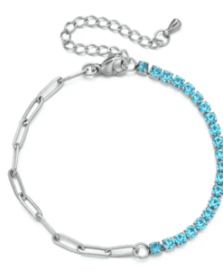 Bracelet tendance 2024 argent strass