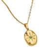 Collier fantaisie medaille en acier inoxydable