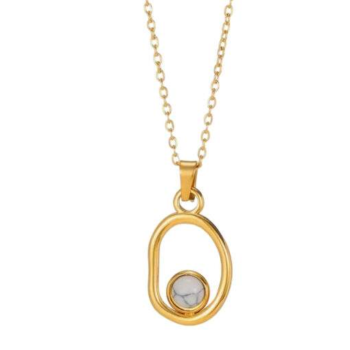 Collier geometrique plaque or