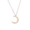 Collier lune martelee plaque or rose
