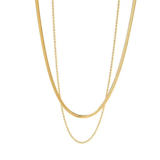 Collier multirang maille plate serpent acier inoxydable