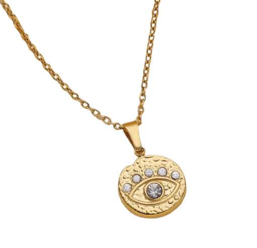 Collier plaque or pendentif boheme