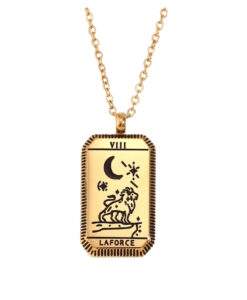 Collier tendance 2024- Carte de tarot- La force