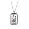 Collier tendance 2024- Carte de tarot acier- La force