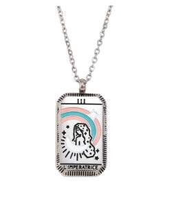 Collier tendance 2024- Carte de tarot acier l imperatrice